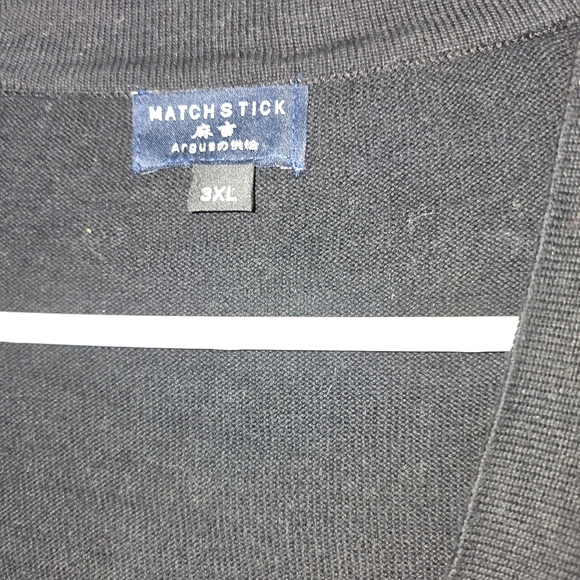 Matchstick Cardigan Sweater Mens Medium Button Up Shawl Blue Long Sleeve 3xl - Picture 2 of 5